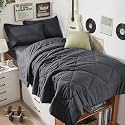 HEVUMYI 5-Piece Twin Comforter Set, Dark Gray Bed in a Bag