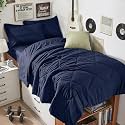 HEVUMYI 5-Piece Twin Comforter Set, Navy Bed in a Bag