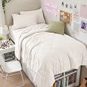 HEVUMYI 5-Piece Twin Comforter Set, Ivory Bed in a Bag