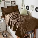 HEVUMYI 5-Piece Twin Comforter Set, Brown Bed in a Bag