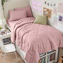 HEVUMYI 5-Piece Twin XL Comforter Set, Dusty Pink Bed in a Bag