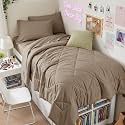 HEVUMYI 5-Piece Twin XL Comforter Set, Khaki Bed in a Bag