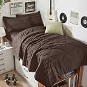 HEVUMYI 5-Piece Twin XL Comforter Set, Brown Bed in a Bag