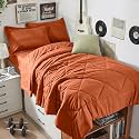 HEVUMYI 5-Piece Twin XL Comforter Set, Burnt Orange Bed in a Bag