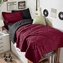 HEVUMYI 5-Piece Twin XL Comforter Set, Red &amp; Black Bed in a Bag