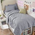 HEVUMYI 5-Piece Twin XL Comforter Set, Light Gray Bed in a Bag