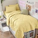 HEVUMYI 5-Piece Twin XL Comforter Set, Cream Yellow Bed in a Bag