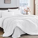 HEVUMYI 7-Piece King Comforter Set, White Bed in a Bag