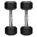 Hex Rubber Dumbbell Set 2 x 2.5KG