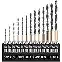 Hex Shank Twist Drill Bit Set 13PCS, Quick-Change, 1/16-1/4