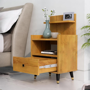 Hexa Red Bed Side Table with 1-Drawer