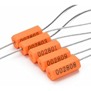 hexagonal cable security seal pull tight otl - security tag straps for trailers cargo containers vans oil tank truck milk vehicle coal conveyor 50 orange