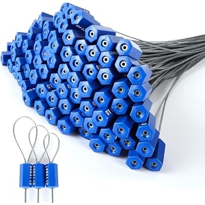 hexagonal cable security seal pull tight otl - security tag straps for trailers cargo containers vans oil tank truck milk vehicle coal conveyor 25 blue