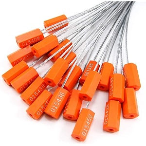 hexagonal cable security seal pull tight otl - security tag straps for trailers cargo containers vans oil tank truck milk vehicle coal conveyor 25 orange