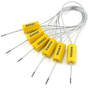 hexagonal cable security seal pull tight otl - security tag straps for trailers cargo containers vans oil tank truck milk vehicle coal conveyor 50 yellow