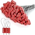 Hexagonal Cable Security Seal Pull Tight OTL - Security Tag Straps for Trailers, Cargo, Containers, Vans, Oil Tank Truck, Milk Vehicle, Coal Conveyor (100, RED)