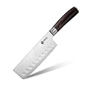 HexClad 6" Japanese Damascus Stainless Steel Nakiri Knife, Full Tang Handle