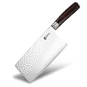 HexClad 7" Japanese Damascus Stainless Steel Cleaver Knife, Full Tang