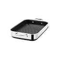 HexClad Hybrid 9x13 Inch Rectangular Nonstick Roasting Pan with Rack