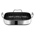 HexClad Hybrid 17 x 14 Inch Rectangular Nonstick Roasting Pan with Rack