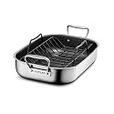 HexClad Hybrid 14 x 10 Inch Rectangular Nonstick Roasting Pan with Rack