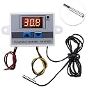 Hexonix XH-W3001 Digital Temperature Controller 220V 10A - LED Display Thermostat Control Switch with Probe Sensor, White