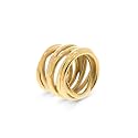 Hey Harper Gold Ring for Women - Gold Plated Stacking Waterproof &amp; Sweatproof Jewerly Ring - Everday Non Tarnish Cute Fashion Circle Rings