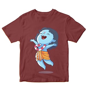 Boys Regular Fit T-Shirt Krishna Leaping with