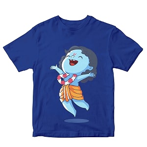 Boys Regular Fit T-Shirt Krishna Leaping with