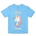 Girls39 T-Shirt Born to Shine Unicorn 100