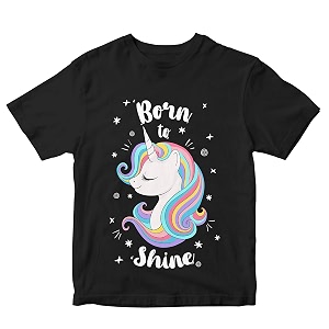 Girls T-Shirt Born to Shine Unicorn 100