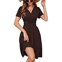 Heymoments Short Sleeve V Neck Summer Dress for Women