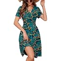 Heymoments Short Sleeve V Neck Summer Dress for Women