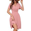 Heymoments Short Sleeve V Neck Summer Dress for Women