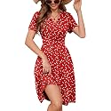 Heymoments Short Sleeve V Neck Summer Dress for Women