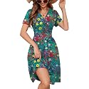 Heymoments Short Sleeve V Neck Summer Dress for Women