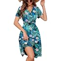 Heymoments Short Sleeve V Neck Summer Dress for Women