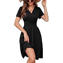 Heymoments Short Sleeve V Neck Summer Dress for Women