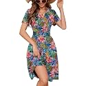 Heymoments Short Sleeve V Neck Summer Dress for Women