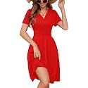 Heymoments Short Sleeve V Neck Summer Dress for Women