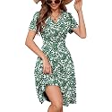 Heymoments Short Sleeve V Neck Summer Dress for Women