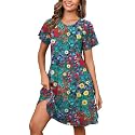 Heymoments Short Sleeve Crewneck Summer Dresses for Women