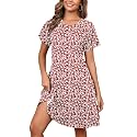 Heymoments Short Sleeve Crewneck Summer Dresses for Women