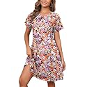 Heymoments Short Sleeve Crewneck Summer Dresses for Women