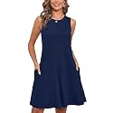 Heymoments Women Sleeveless Summer Beach Dresses with Pockets