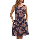 Heymoments Women Sleeveless Summer Beach Dresses with Pockets