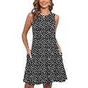 Heymoments Women Sleeveless Summer Beach Dresses with Pockets