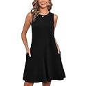 Heymoments Women Sleeveless Summer Beach Dresses with Pockets