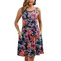 Heymoments Women Sleeveless Summer Beach Dresses with Pockets
