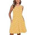 Heymoments Women Sleeveless Summer Beach Dresses with Pockets
